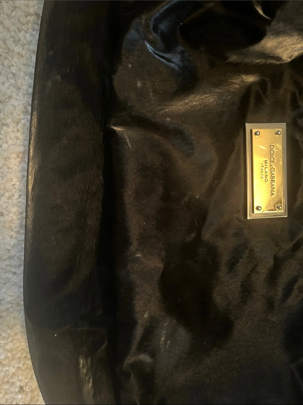 Dolce & Gabbana Black Nylon Belt Bag with Gold Plaque